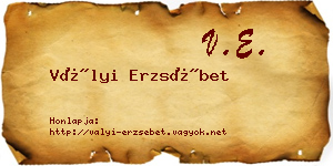 Vályi Erzsébet névjegykártya