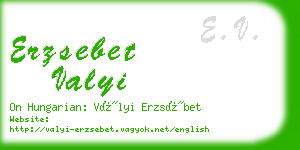 erzsebet valyi business card